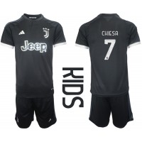 Juventus Federico Chiesa #7 Tredjedraktsett Barn 2023-24 Kortermet (+ Korte bukser)